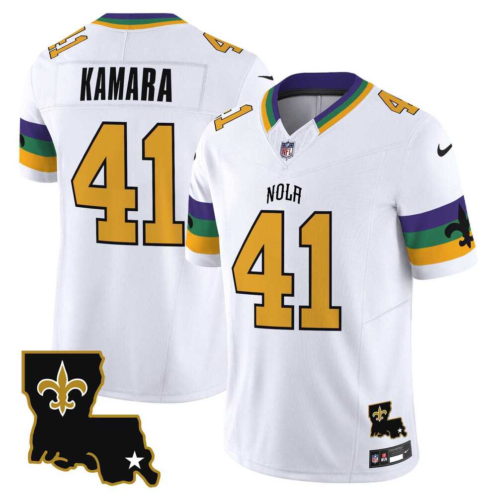 Men & Women & Youth New Orleans Saints #41 Alvin Kamara White 2024 F.U.S.E. Vapor Limited Stitched Jersey